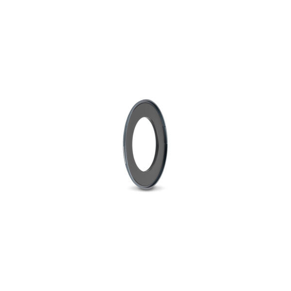Gray magnetic adapter ring shown from front view against white background, displaying oval shape with hollow center and textured edge.