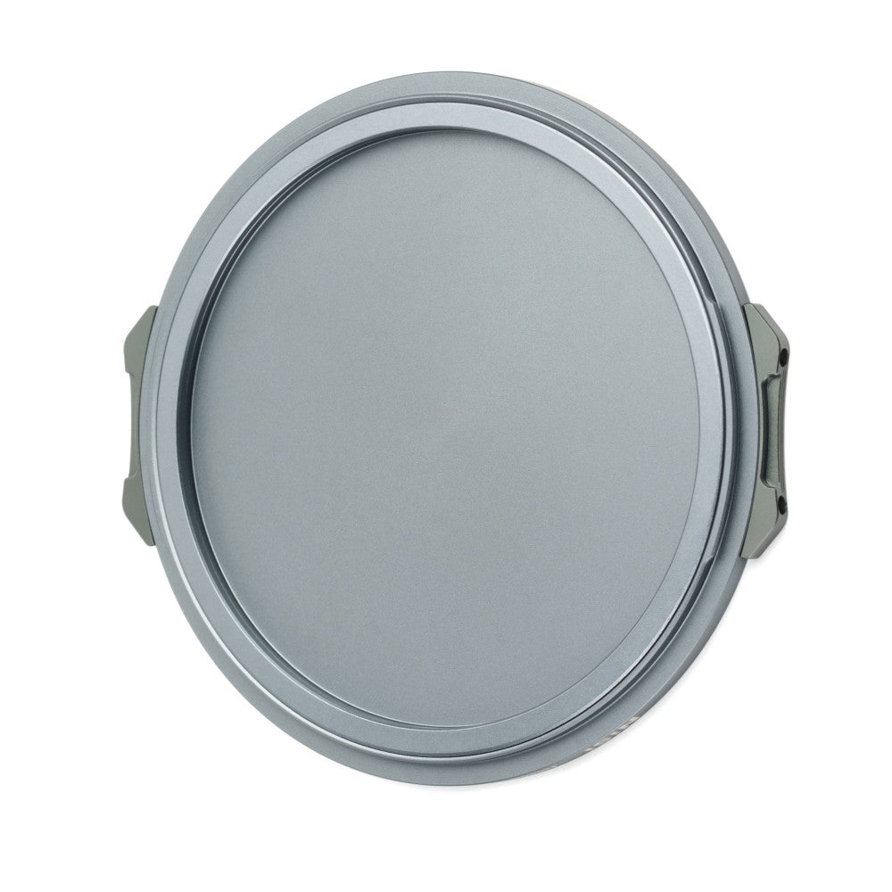 Gray circular magnetic back cap shown from front view with two side tabs visible against white background.