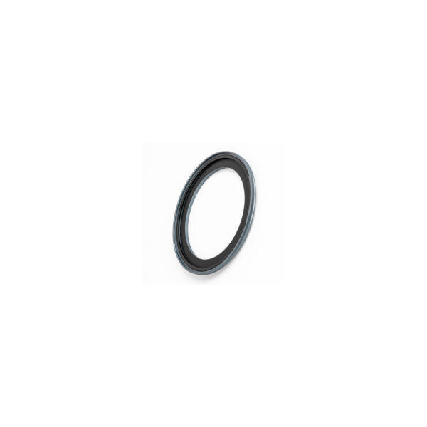 Black circular magnetic adapter ring photographed at a slight angle against a white background, showing the front face and inner diameter opening.
