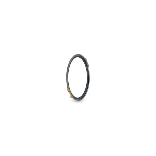 Black circular magnetic filter ring with gold-colored magnetic attachment points, shown against a white background at a slight angle.