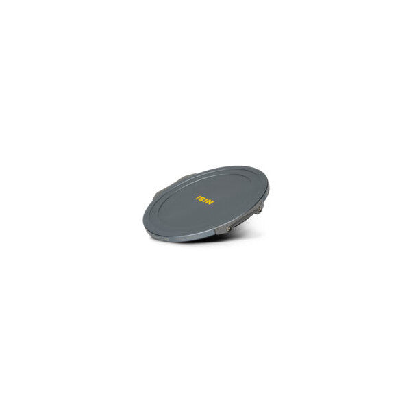 Dark gray circular magnetic lens cap with NiSi branding, shown at an angled side view against a white background.