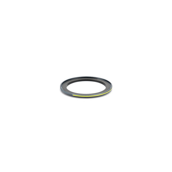 Black magnetic adapter ring with yellow-green luminous stripe, shown at angle against white background
