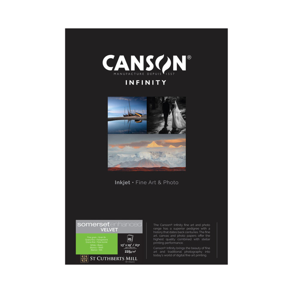 Canson Somerset Enhanced Velvet 225gsm A3+ 25 Sheet Pad