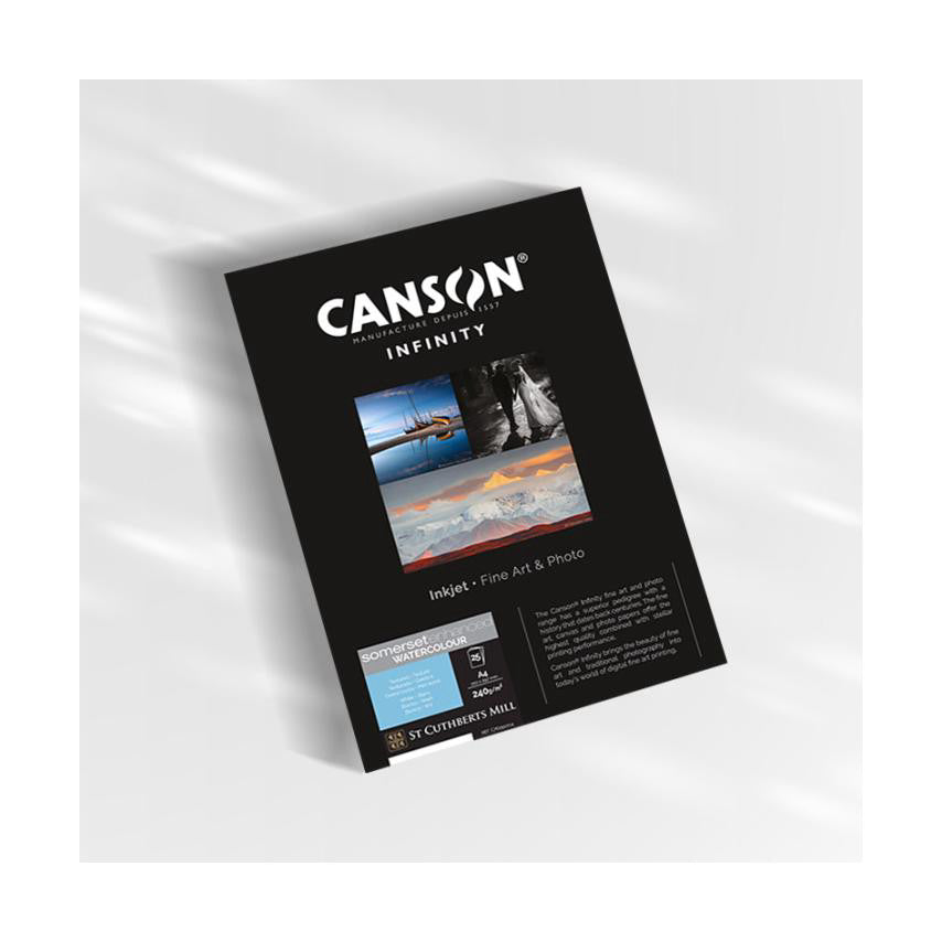 Canson Somerset Enhanced Watercolour Rag 240GSM A4 25 Sheets