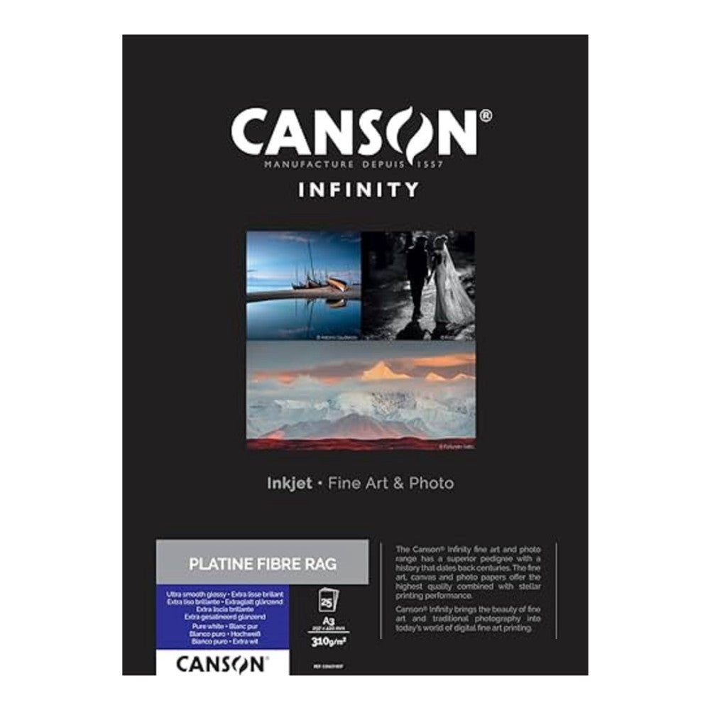 Canson Infinity Platine Fibre Rag 310GSM A3 - 25 Sheets