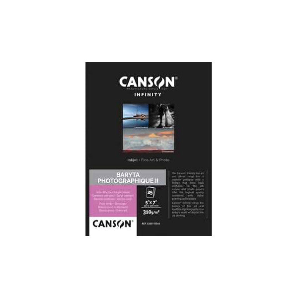 Canson Infinity Baryta Photographique II Satin 310gsm 5x7 25 Sheets