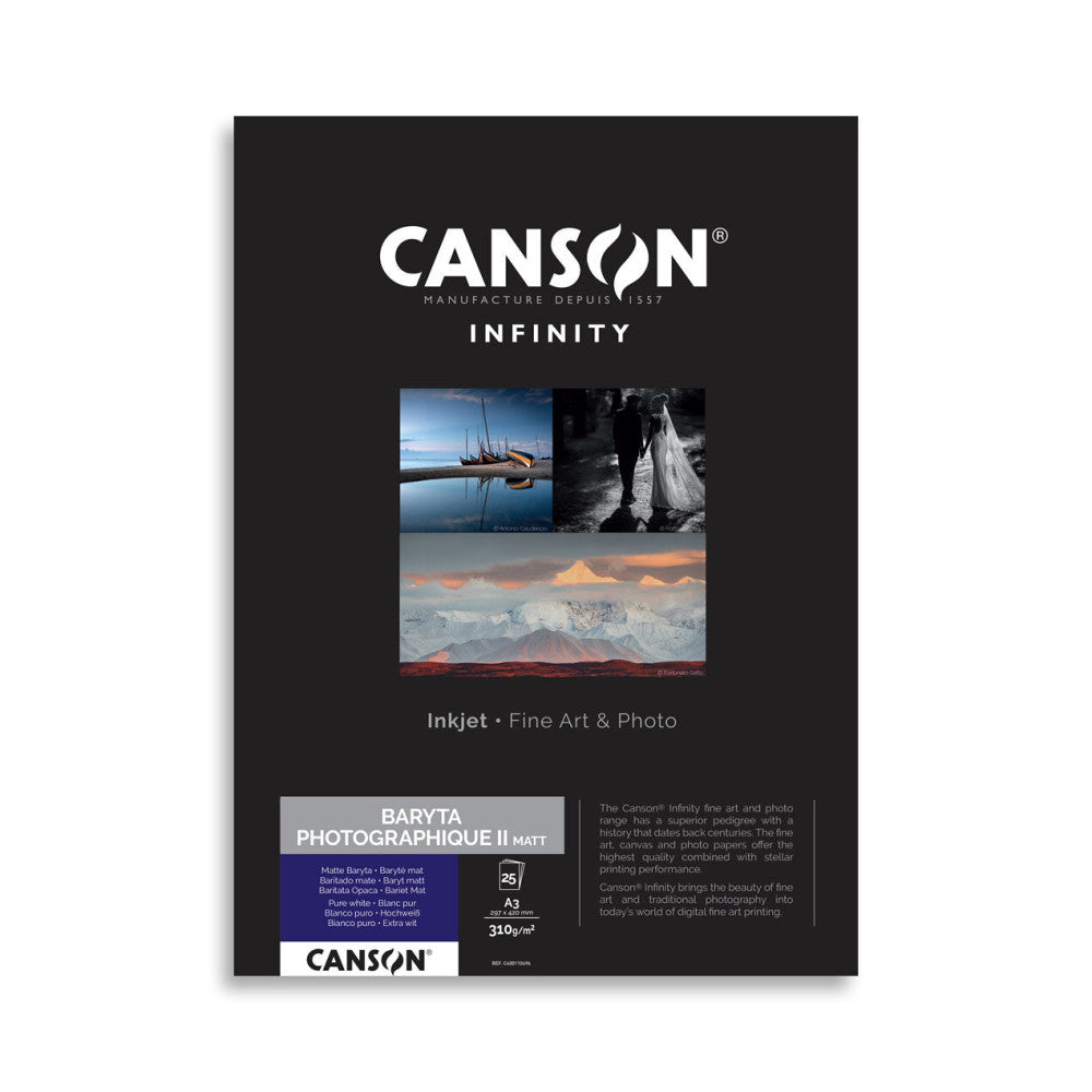 Canson Baryta Photographique II Matt 310GSM A3 25 Sheets
