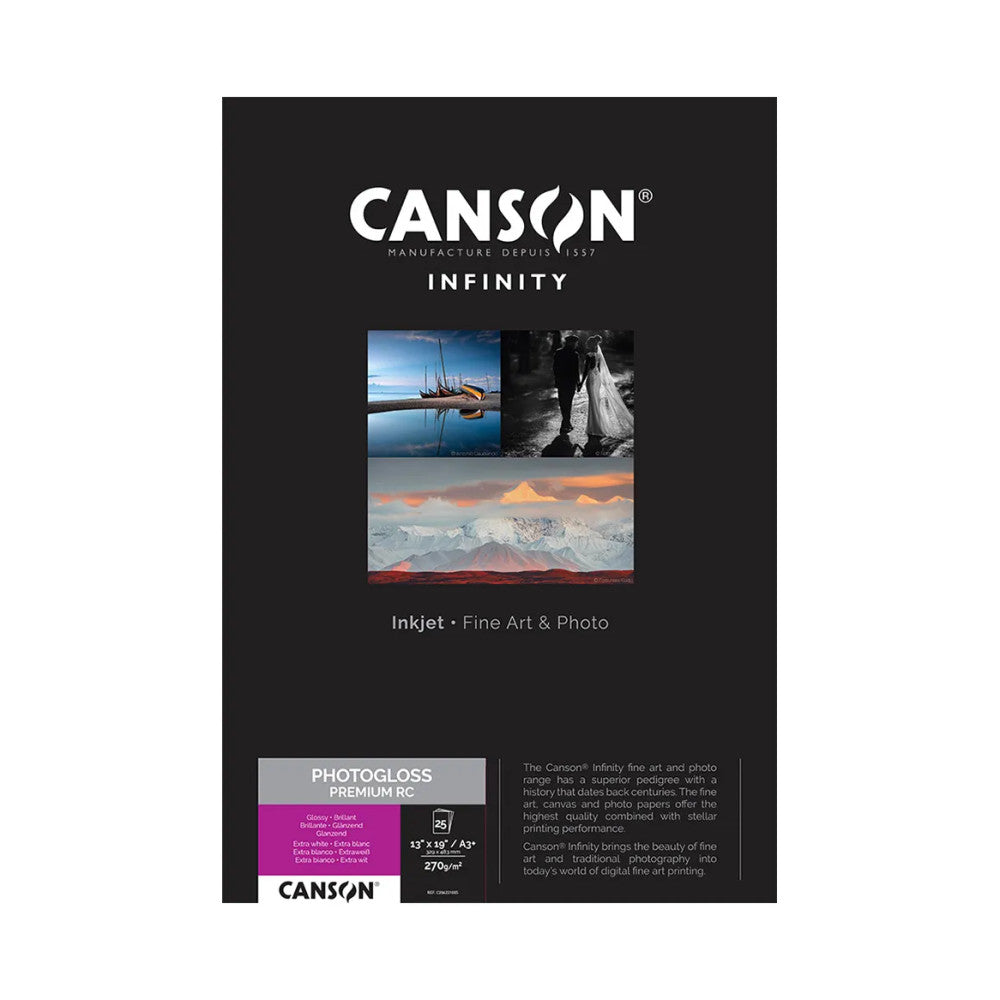 Canson Infinity PhotoGloss Premium RC 270GSM A3+ 25 Sheets
