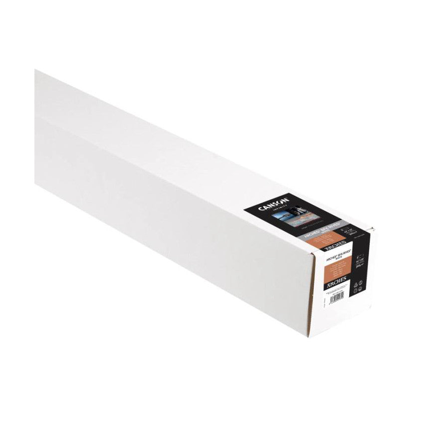 A white paper roll with black product label displayed at an angle against white background, showing the packaging end of the roll.