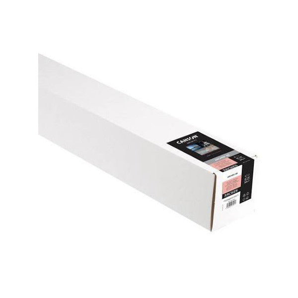 A rolled sheet of white art paper in its packaging, shown at an angle displaying the product label and box end.