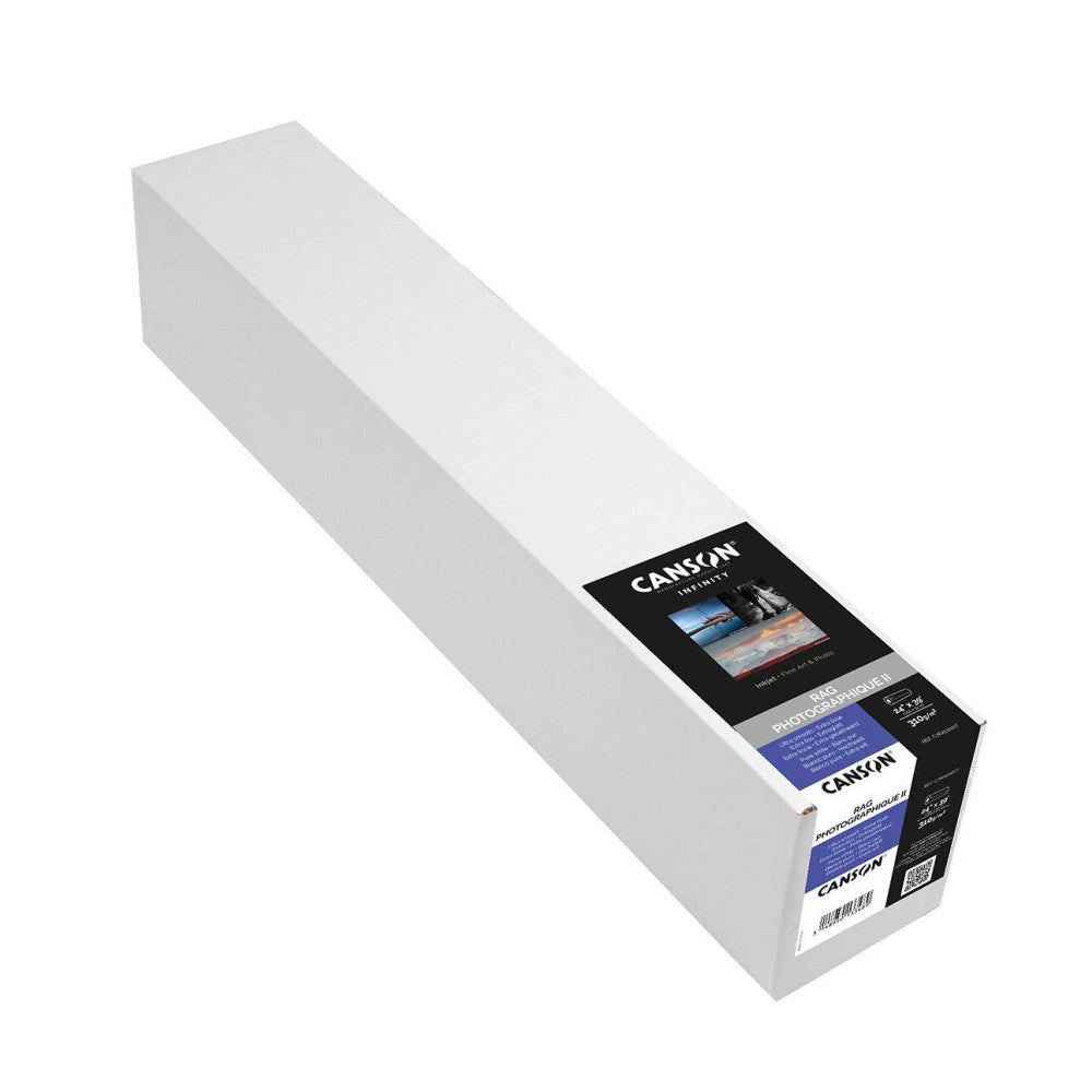 Long white paper roll with product label visible on the right end, shown at an angle against white background.