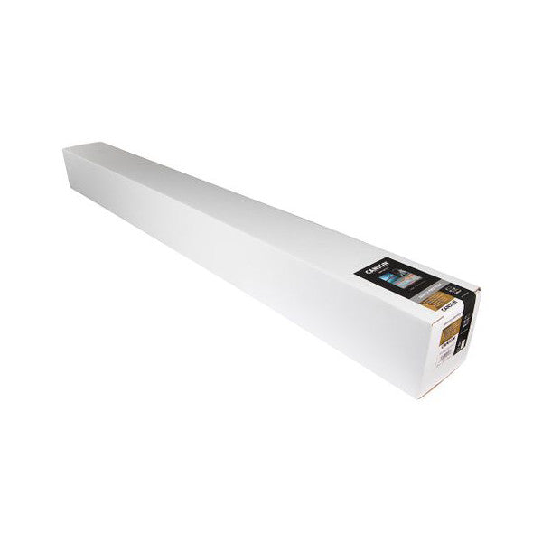 Long white paper roll with black end cap showing product labeling, displayed at an angle against white background.