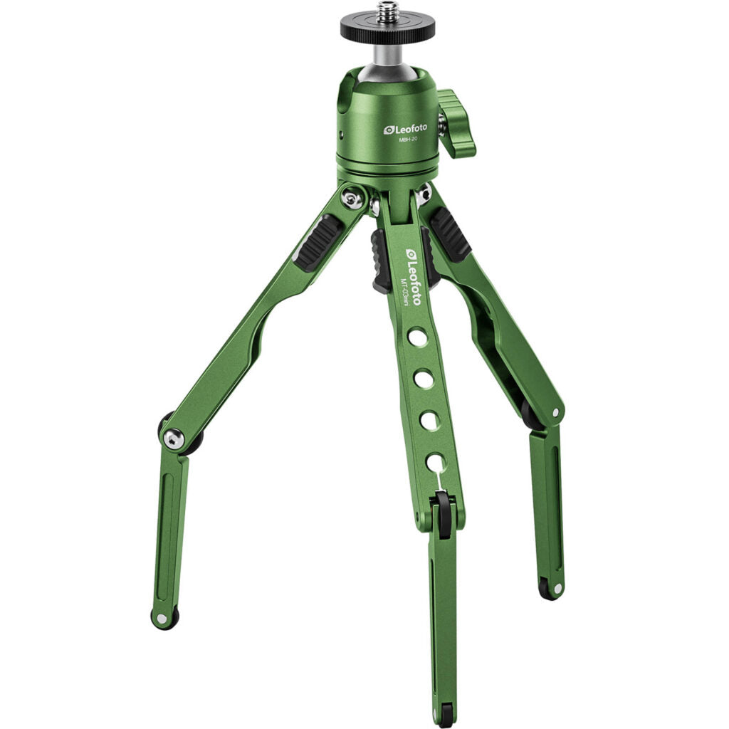 Leofoto MT-03 Mini Table Top 2 Section Tripod with MBH-20 Ball Head - Green