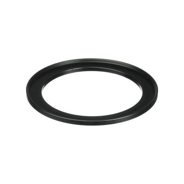 Black metal step ring photographed from above at an angle, showing the oval opening and tapered ring profile against a white background.