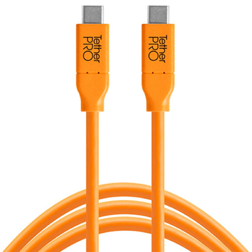 TetherPro 90cm USB-C to USB-C Hi-Vis Orange Cable
