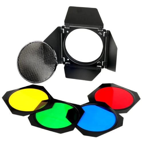 Godox Barndoor with Grid and Colour Filter Set
