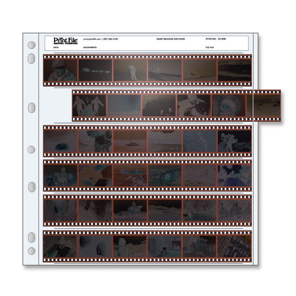 Print File CP 35-6HB Contact Preserver Pages for 35mm Film (Pack of 25)