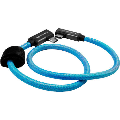 Kondor Blue Straight USB-C Right Angle Braided Cable 60.9cm Blue