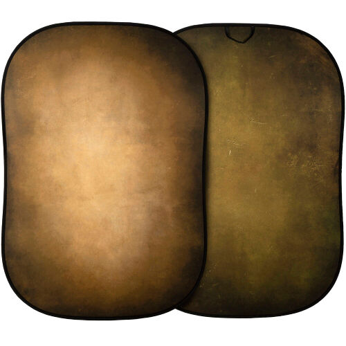 Manfrotto LL LB5705 Vintage Reversible Collapsible Background - 5x7' - Tobacco/Olive