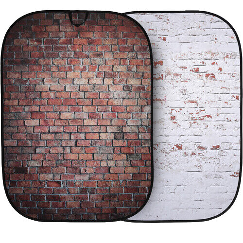 Manfrotto LL LB5706 Collapsible Background - Red Brick/Distressed White Brick, 5 x 7'