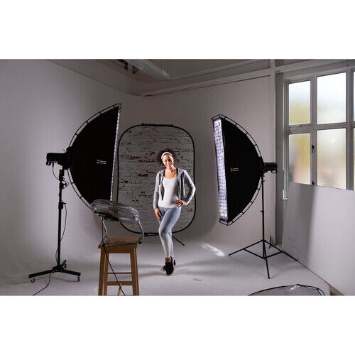 Manfrotto LL LB5706 Collapsible Background - Red Brick/Distressed White Brick, 5 x 7'