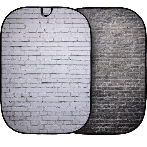 Manfrotto LL LB5707 Collapsible Background - White Brick/Gray Brick, 5 x 7'
