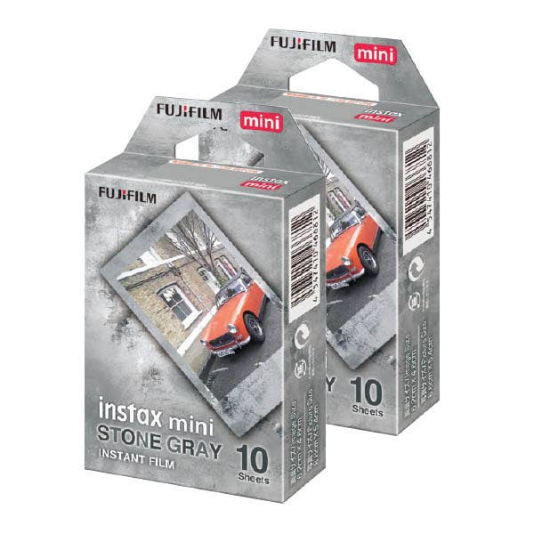 Fuji Instax Mini Instant Film Twin Pack (20 Shots) - Stone Grey Frame