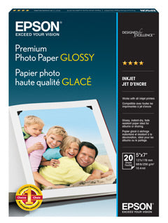 Epson Premium Gloss Photo Paper 5x7 20 Sheets