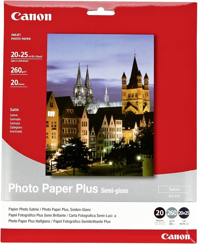 Canon SG-201 Photo Paper Plus Semi-Gloss 4 x 6 inch 20 Sheets