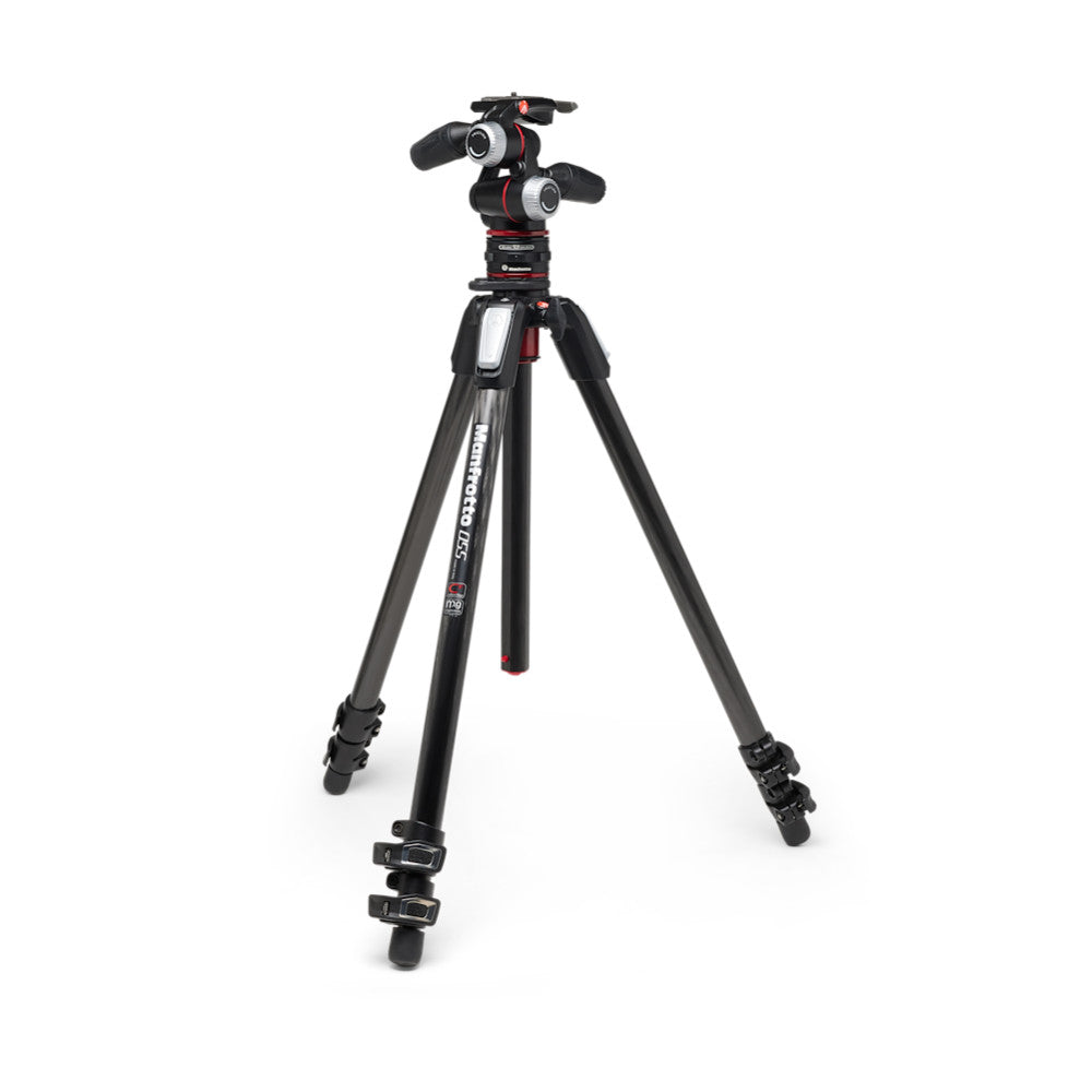 Manfrotto 055 Carbon Fibre 3-Section Tripod with 3-Way Head and MOVE Quick Release