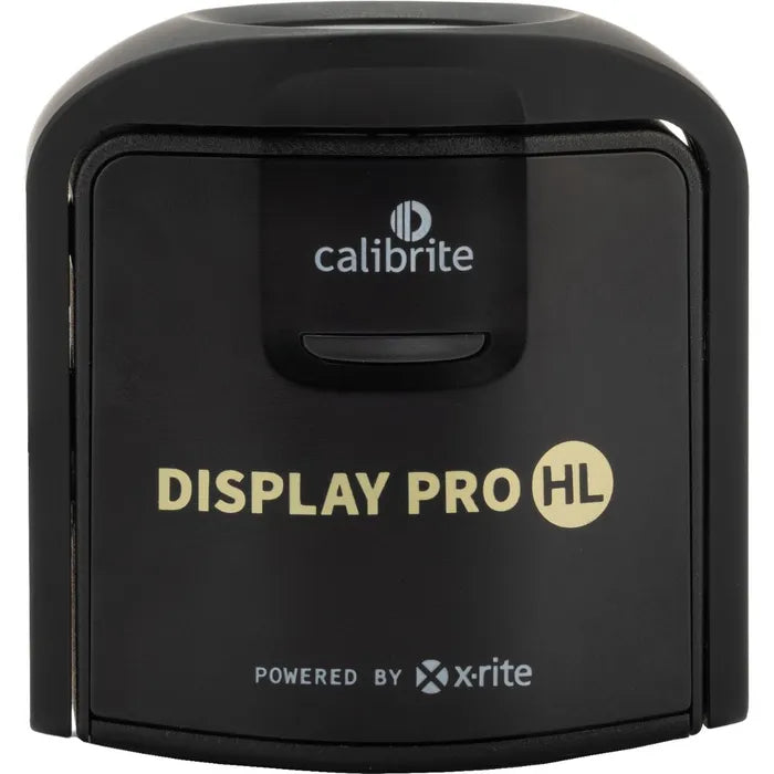 Black calibration device with 'calibrite' and 'xrite' branding on a white background