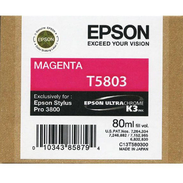 Epson magenta ink cartridge packaging with label