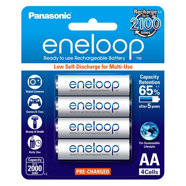 Eneloop AA 4 pk 2000mAh Rechargeable Batteries