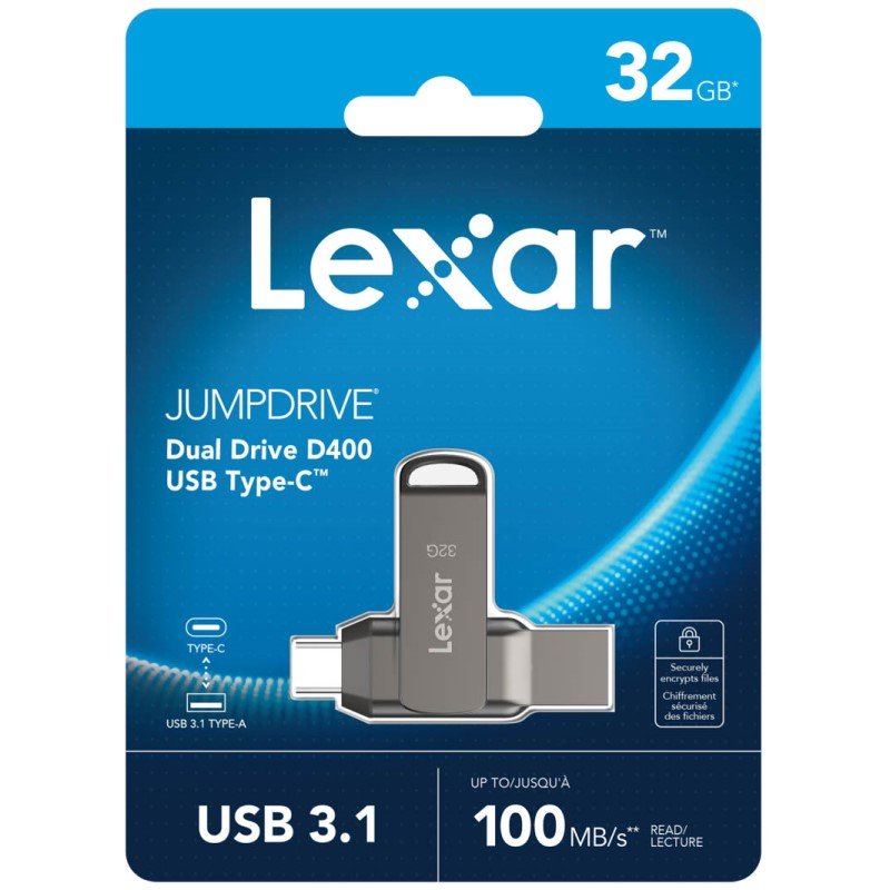 Lexar 32GB D400 Jump Dual Drive USB Drive