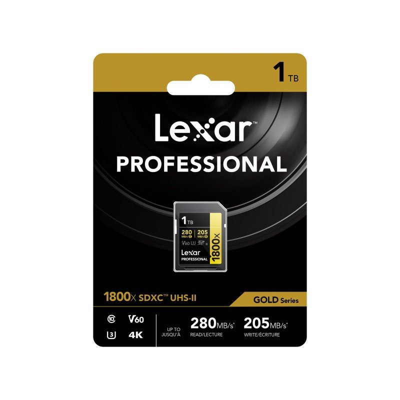 Lexar Pro 1TB 270Mbs GOLD SD Card V60 UHSII
