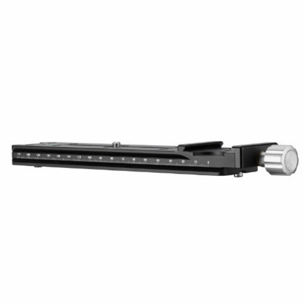 Leofoto NR-200 200mm Nodal Slide with Arca Clamp on White Background
