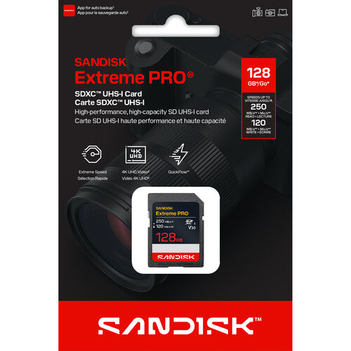 SanDisk Extreme PRO 128GB SDXC Card 250Mbs