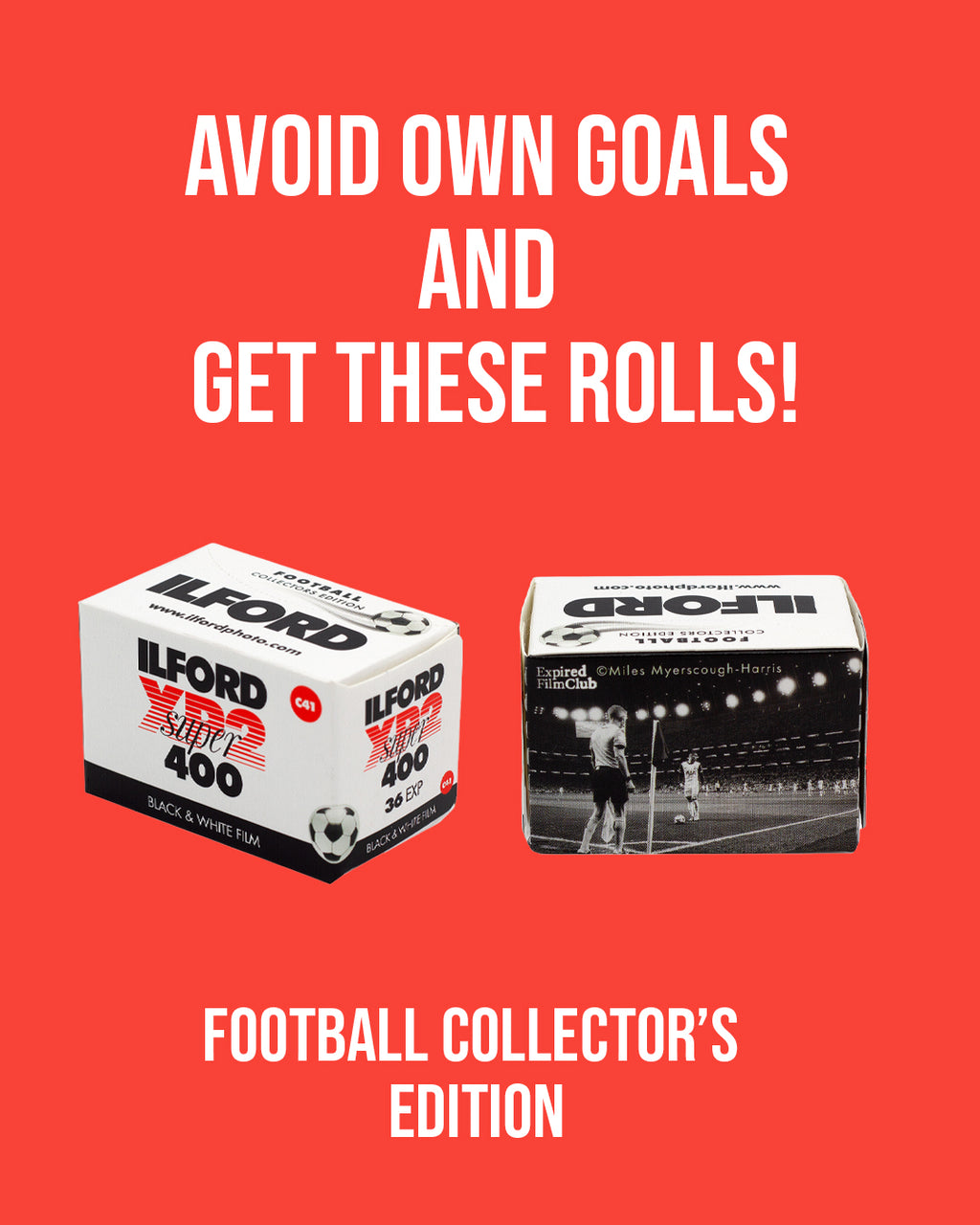 Ilford XP2 Super - Football Edition -  135-36 B&W Film (C41)