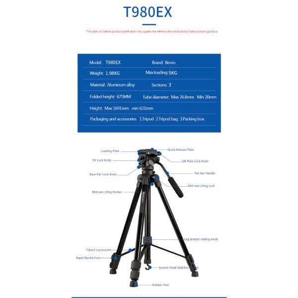 Benro T980EX Video Tripod