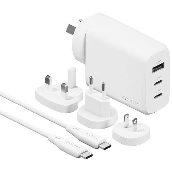 Cygnett Voyager 67W USB/USBC Multi Port Travel Charger - White