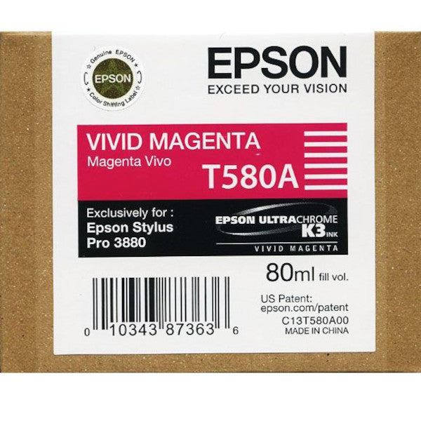 Epson Vivid Magenta ink cartridge packaging with label