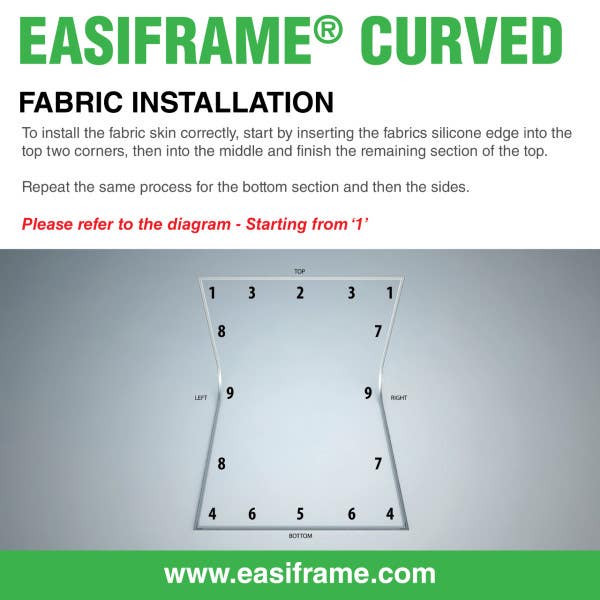 Easiframe Cyclorama Curved Background Fabric - Chroma Key Green