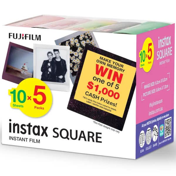 Fujifim Instax SQ Square Instant Film - 50 shots Novelty