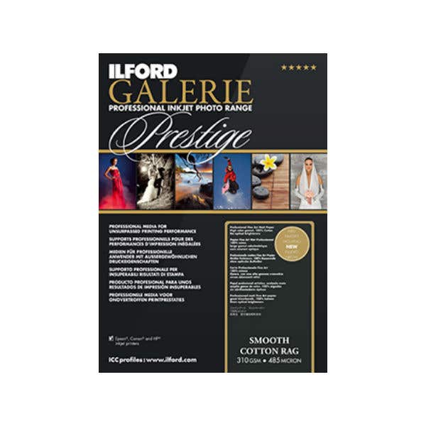 Ilford Galerie Prestige Smooth Cotton Rag Inkjet Photo Paper A2 25 pk