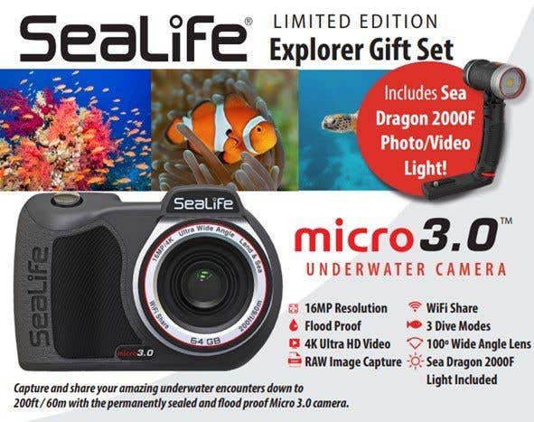 Sealife Micro 3.0 UW Explorer Set - Includes 2000F Light