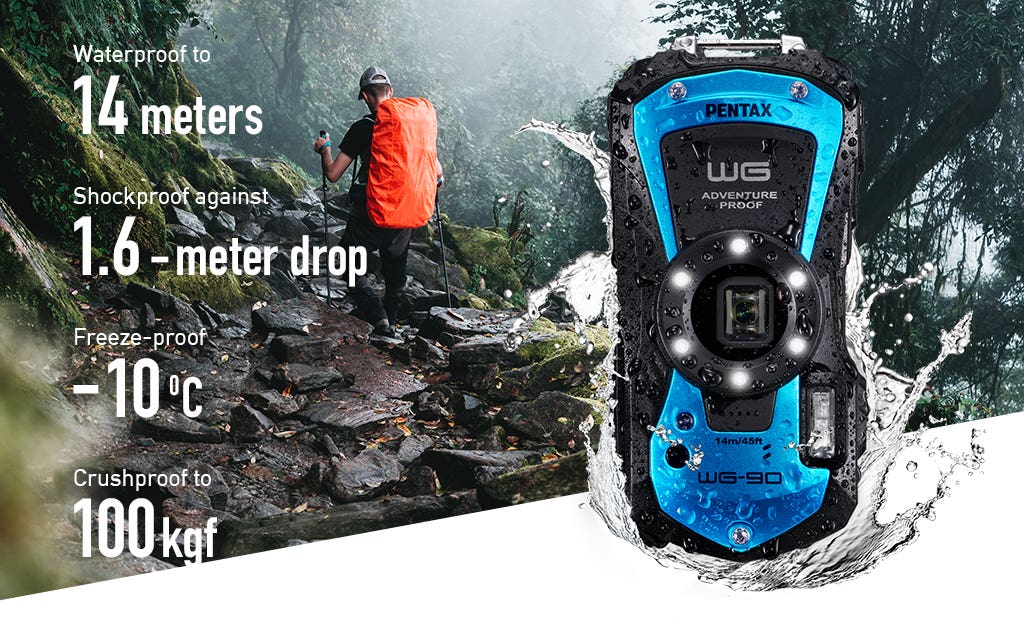 Pentax WG-90 Tough Digital Camera - Blue