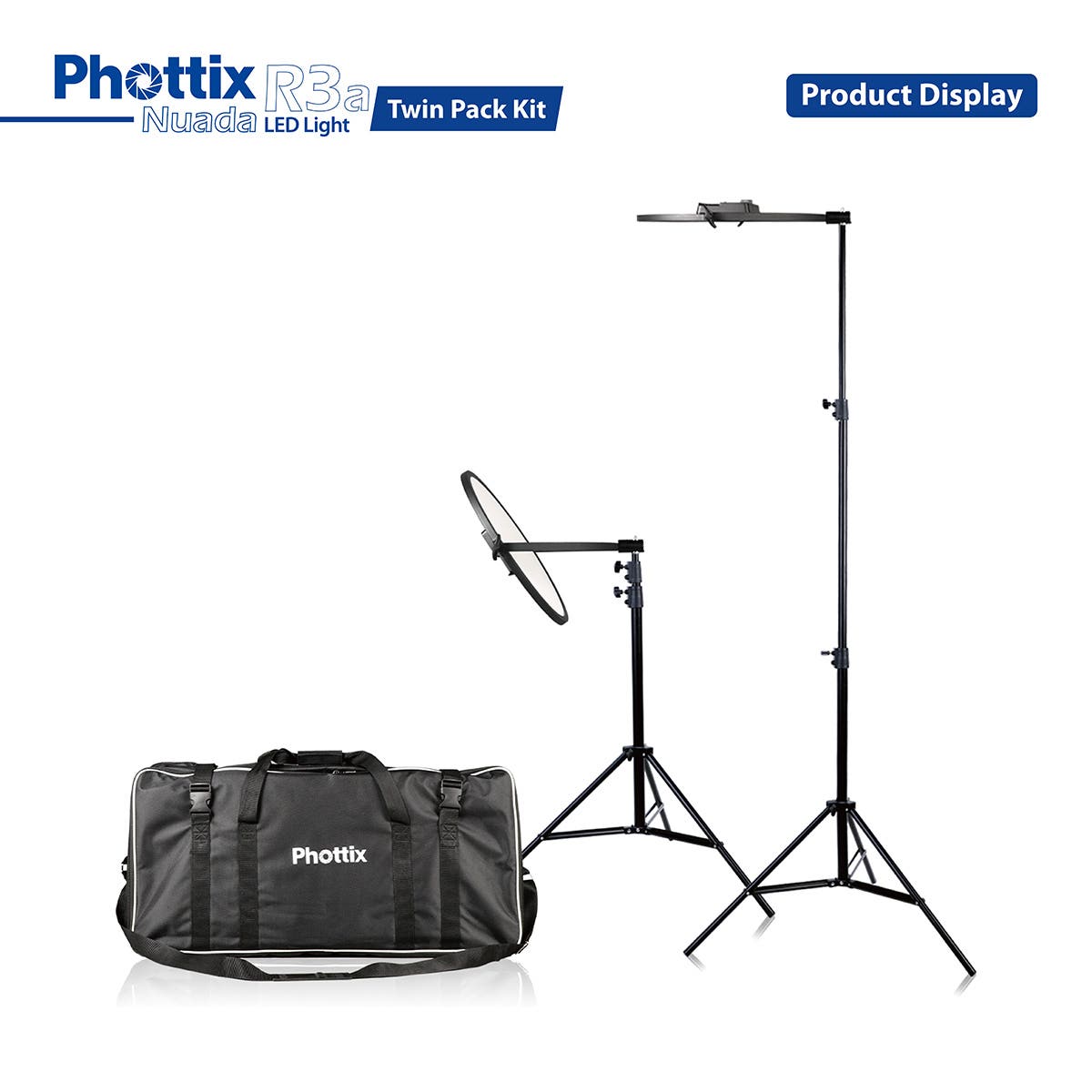 PHOTTIX NUADA R3a Twin LED Soft Light Kit w/Stands