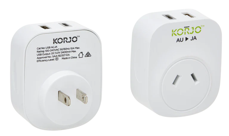 Korjo Plug Adaptor with USB A+C for Japan