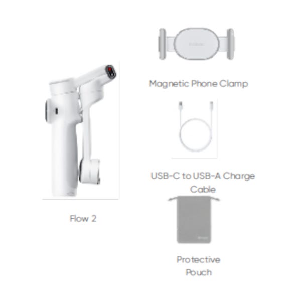 Insta360 Flow 2 Mobile Gimbal - Grey with Built-In Tripod