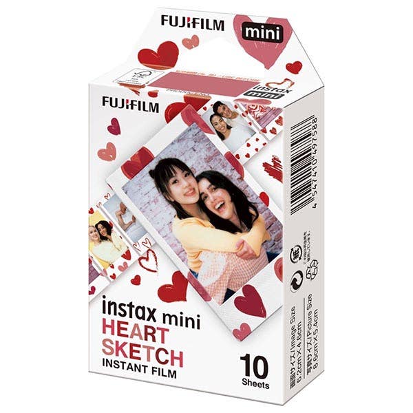 Fujifilm Instax Mini Instant Film - Heart Sketch Frame - 10pk